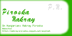 piroska makray business card